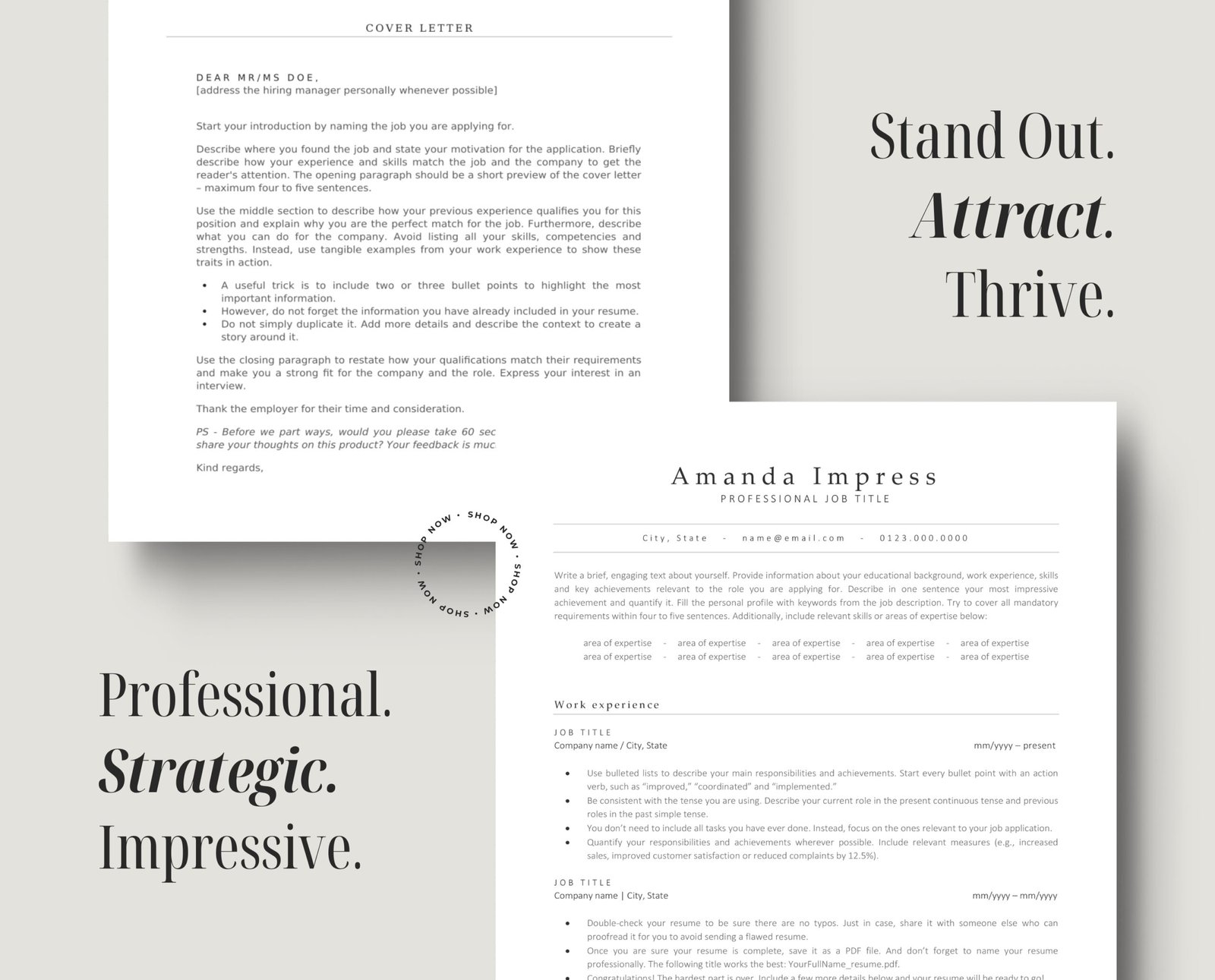 ATS Friendly Resume Template Bundle - Amanda - Image 3