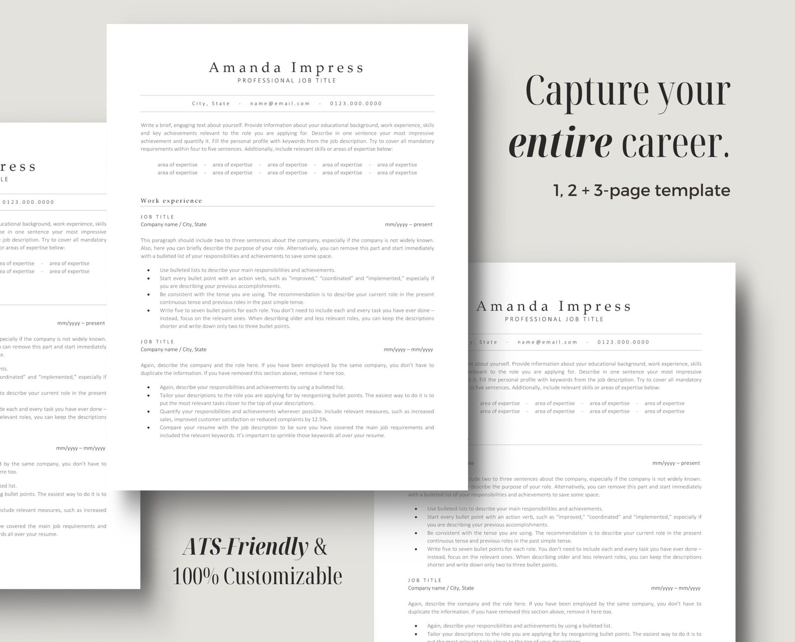 ATS Friendly Resume Template Bundle - Amanda - Image 4