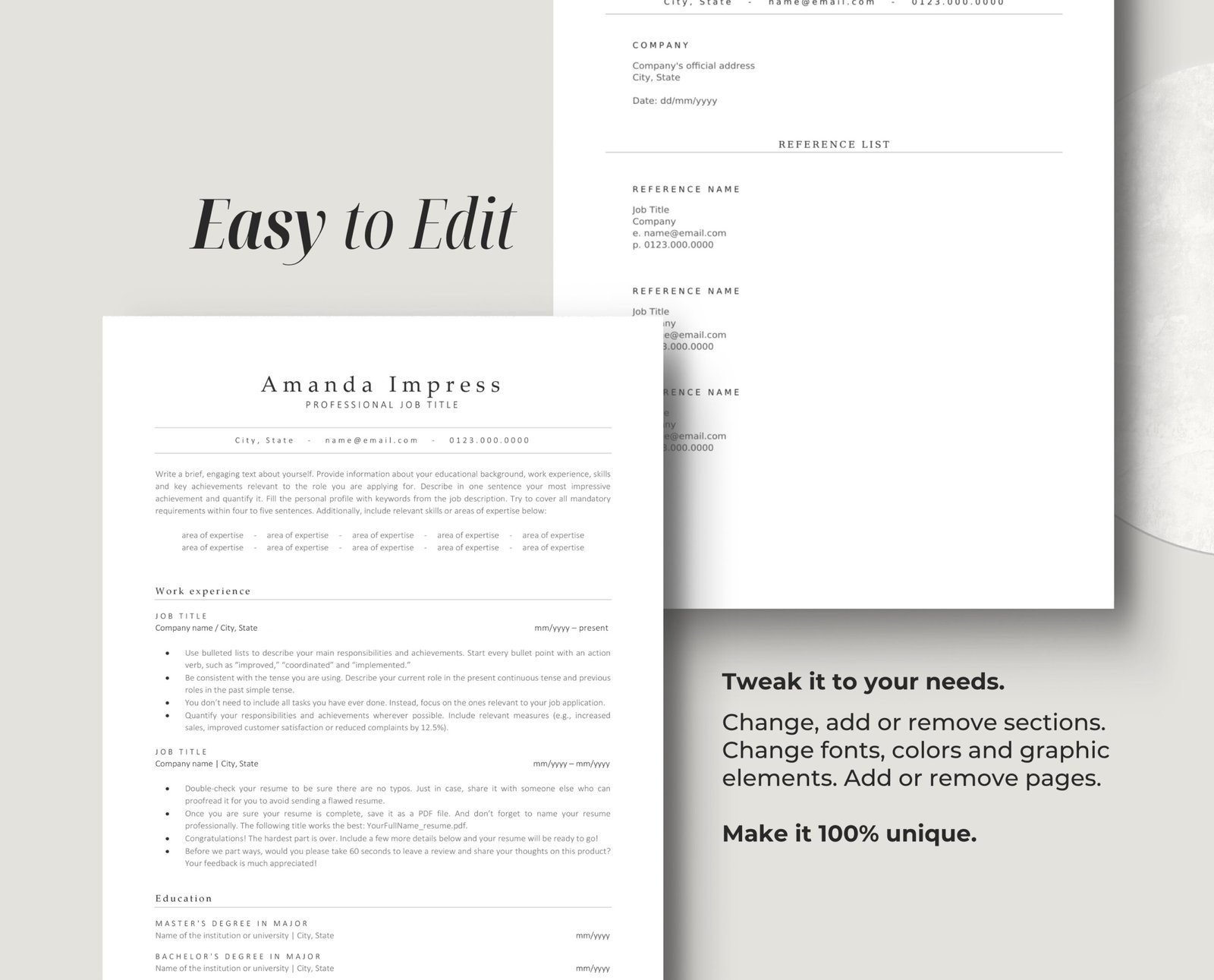 ATS Friendly Resume Template Bundle - Amanda - Image 6