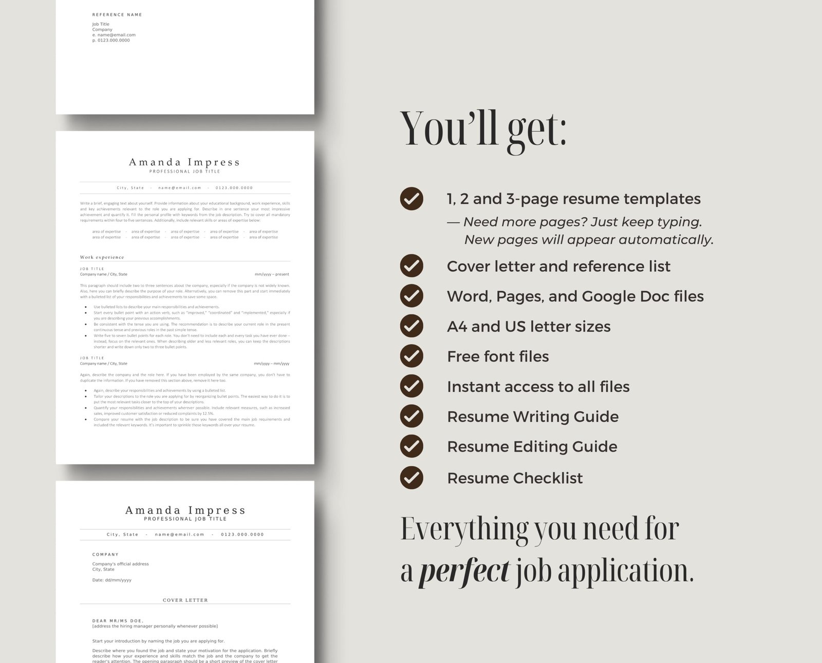 ATS Friendly Resume Template Bundle - Amanda - Image 8