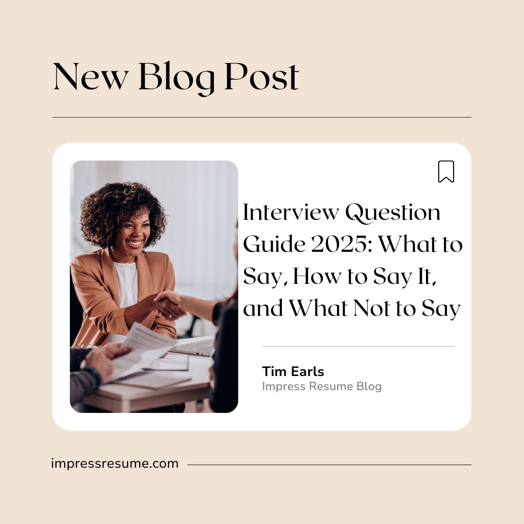 A blog post image about interview questions guide 2025: What to say, how to say it, and what not to say, A person shaking interviews hand.