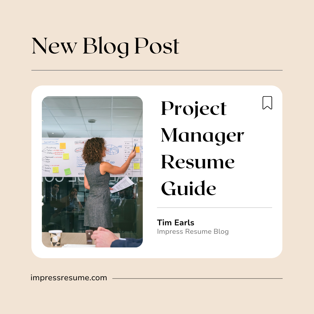 A blog post image Project Manager resume guide working on a white board.