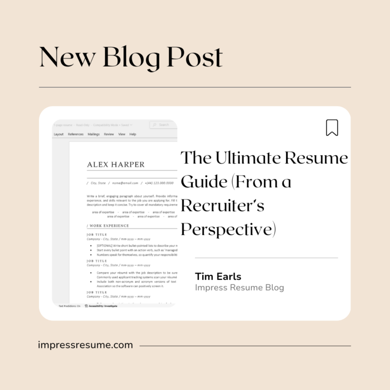 A blog post image about the ultimate resume guide from a recruiters perspective