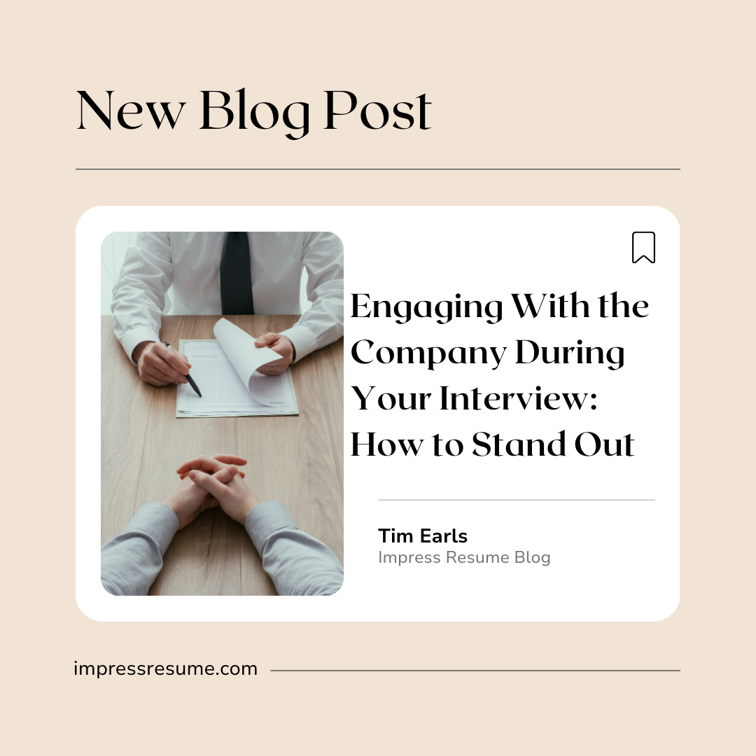 A blog post about engaging with the company during your interview: How to stand out. A person reviewing a resume