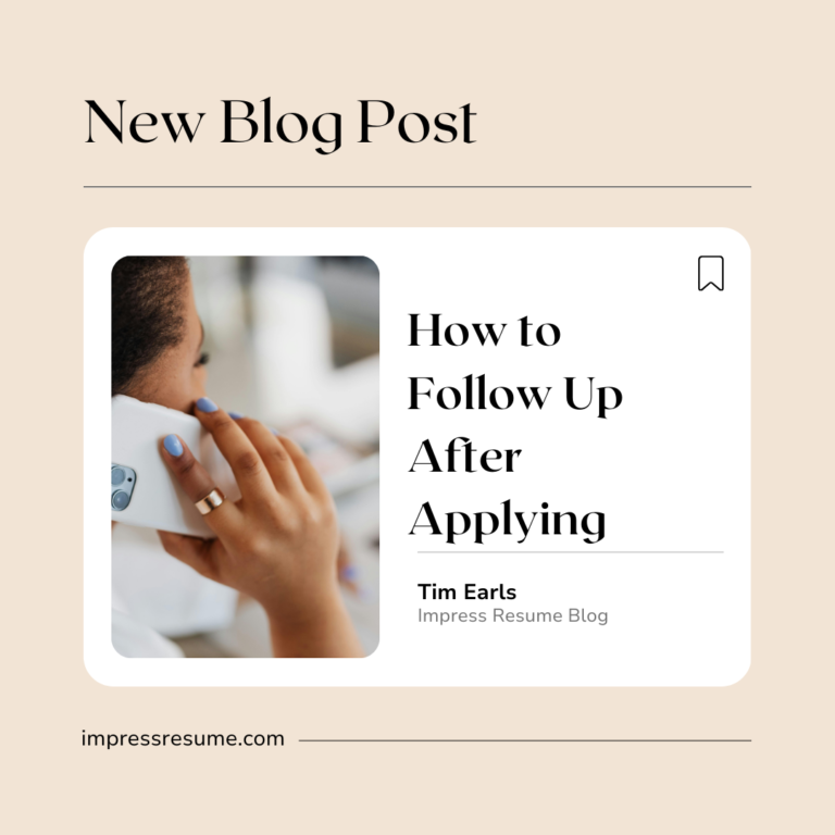 A blog post how to follow up after applying image of a woman on a phone.