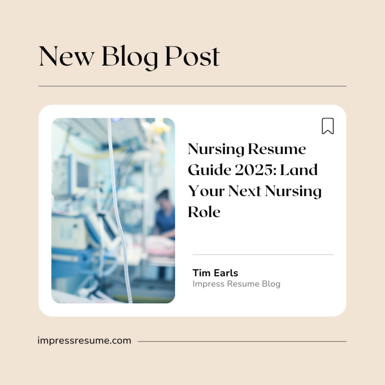 A nursing resume guide 2025: Land your next nursing role a picture of a woman helping a patient on a table. New blog post from impressresume.com